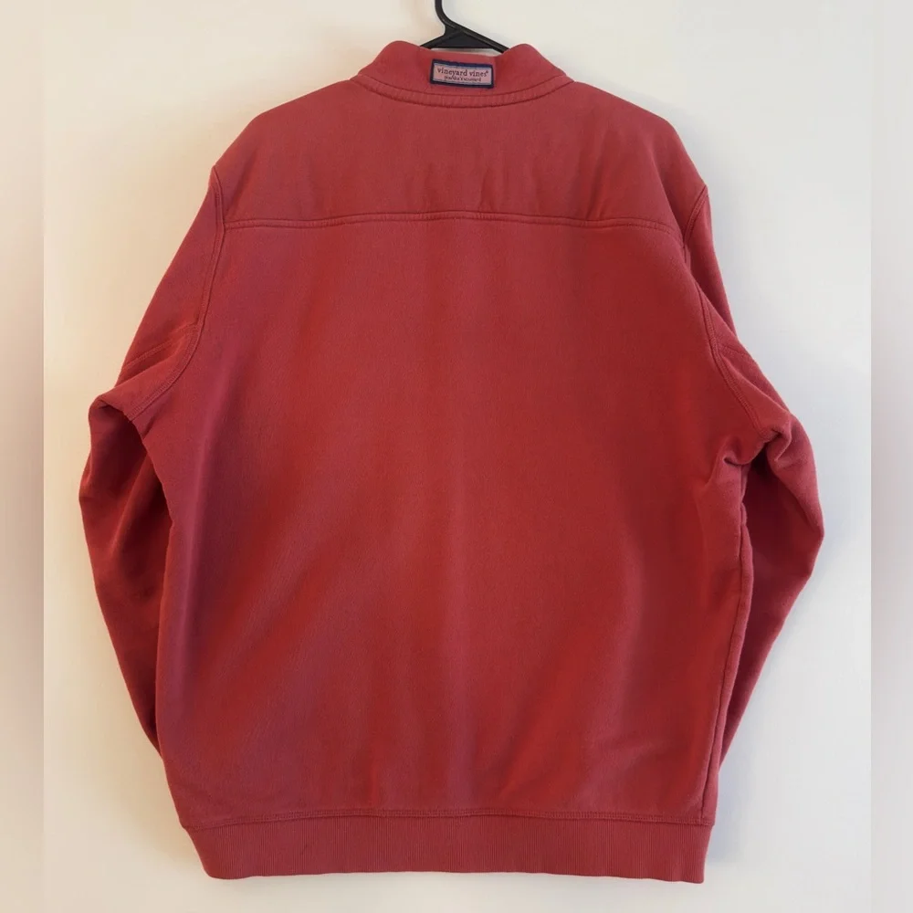 Vineyard Vines Red Coral Quarter-Zip Pullover Large Fleece Men’s